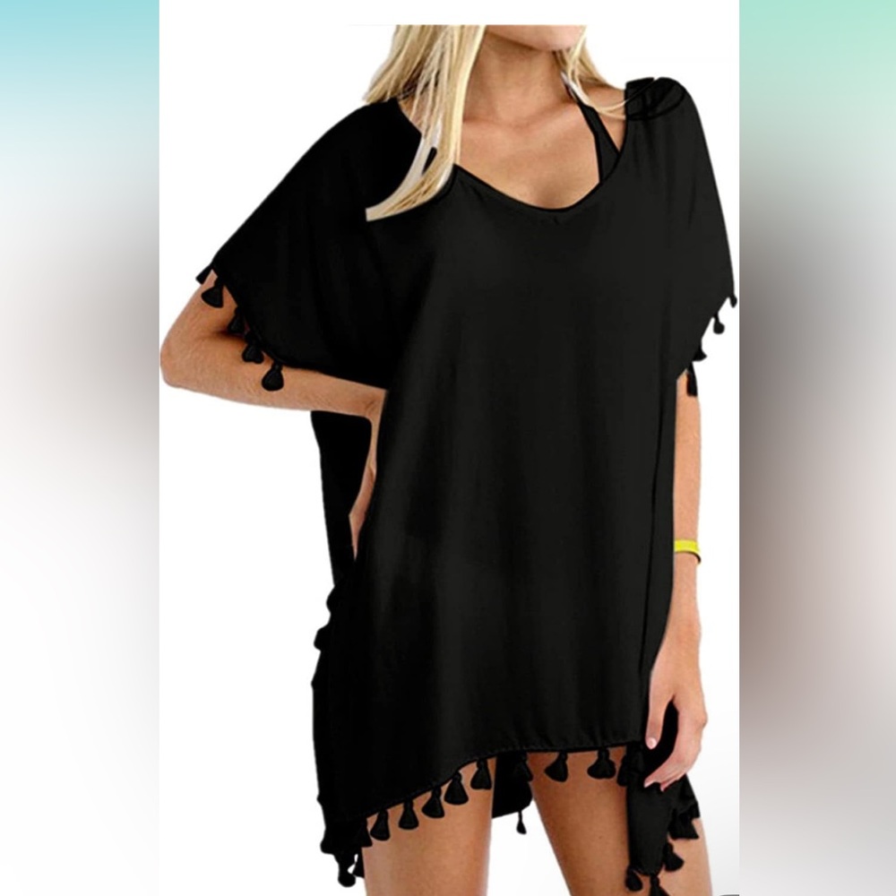 Reduced! Chiffon Tassel Swimsuit Cover one size
